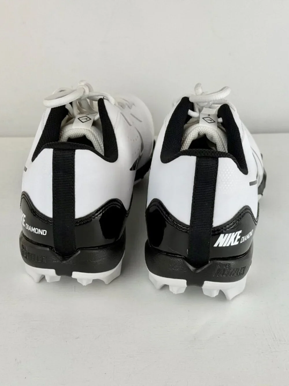 Men's 12 Nike Alpha Huarache 4 Keystone Baseball Cleats White Black DJ6524-101